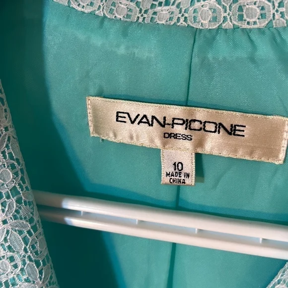 Evan Picone mint lace, sleeveless midi dress fairycore Size 10 - Picture 5 of 8